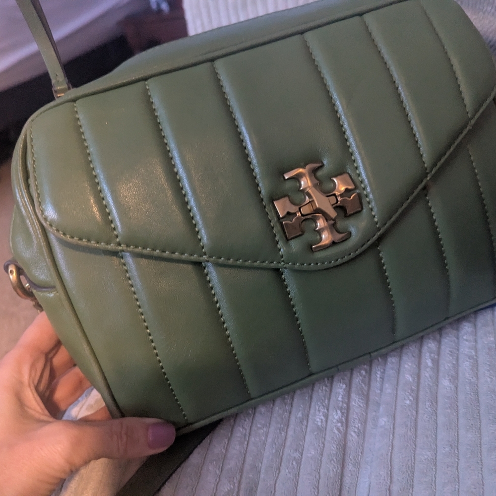 Tory Burch Green Quilted Shoulder Bag